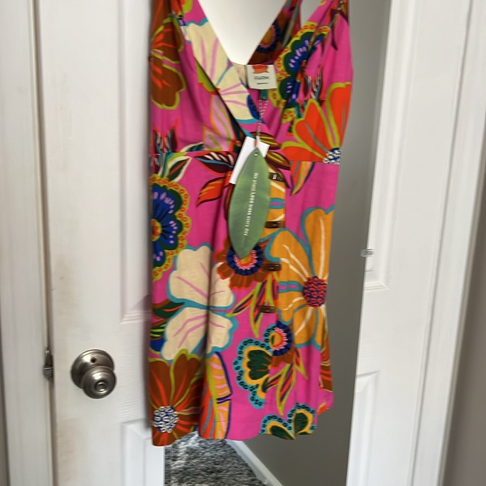 Farm Rio Sleeveless full garden Mini Dress L NWT